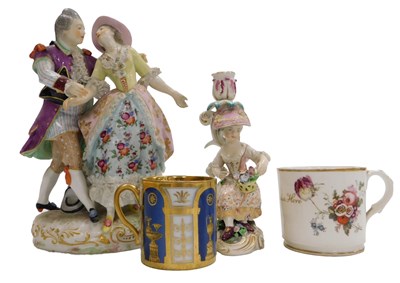 Lot 191 - A late 19thC German porcelain figure group, of...