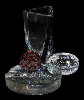 Lot 230 - A Waterford crystal ashtray, ruby faceted...