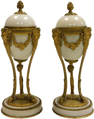 Lot 231 - A pair of late 19thC Louis XVI marble and...