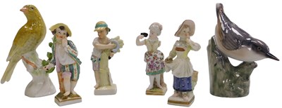 Lot 262 - Four late 19thC continental porcelain figures,...
