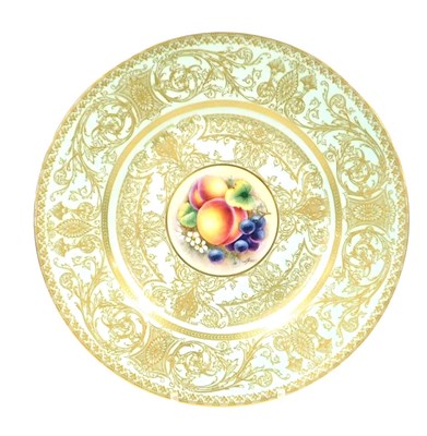 Lot 275 - A Royal Worcester porcelain plate, painted...