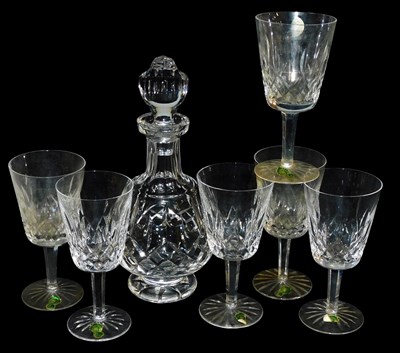 Lot 288 - A set of six Waterford crystal Lismore pattern...