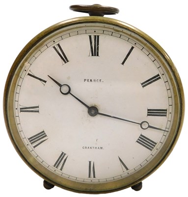 Lot 190 - An early 20thC brass cased bedside clock, for...