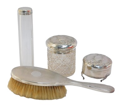Lot 280 - Silver mounted dressing table wares,...