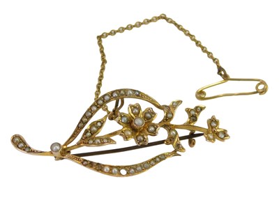 Lot 420 - A Victorian seed pearl floral bouquet...