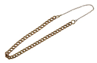 Lot 451 - A curb link bracelet, with safety chain as...