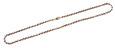 Lot 215 - A belcher link neck chain on a lobster claw...