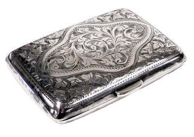 Lot 574 - An Edward VII silver cigarette case, with...