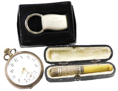 Lot 575 - An early 20thC pocket watch, keyless wind,...