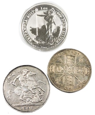 Lot 528 - A Queen Victoria crown 1891, Queen Elizabeth...