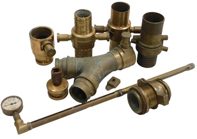 Lot 545 - Assorted brass fire nozzles, and a Sievegorman...