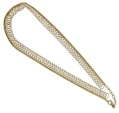 Lot 463 - A woven neck chain, with extender and spring...