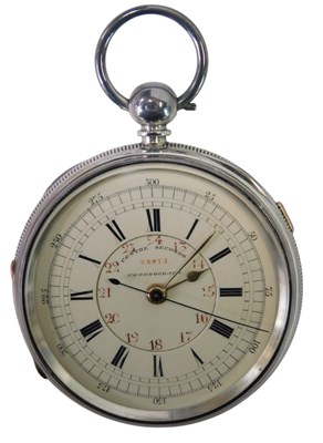 Lot 311 - A Victorian silver cased chronograph, the...