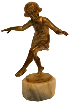 Lot 126 - An Art Deco bronze figure, modelled as a...