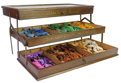 Lot 17 - An oak Clark's "Anchor" counter shop display...