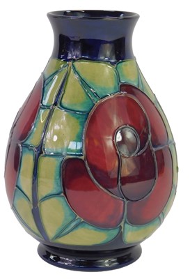Lot 152 - A Moorcroft pottery Rose pattern vase, painted...