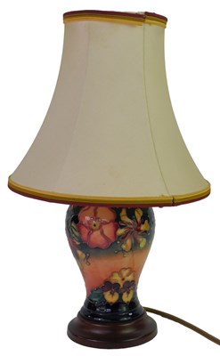Lot 160 - A Moorcroft pottery Oberon pattern lamp,...