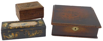Lot 173 - A collection of boxes, to include a 19thC oak...