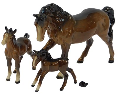 Lot 182 - A Beswick pottery brown gloss horse, printed...