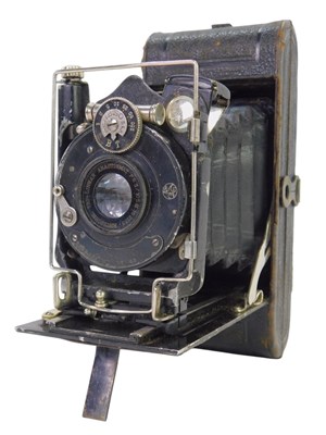 Lot 189 - An AGC folding camera, in a leather case.