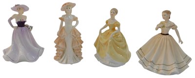 Lot 196 - Four Coalport porcelain figures, modelled as...