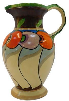 Lot 197 - A 1930's Barsley Ware pottery jug, of baluster...