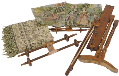 Lot 627 - A Victorian beech tapestry loom, together with...
