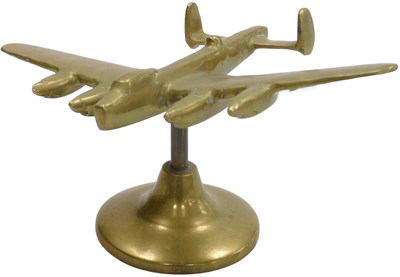 Lot 629 - A brass desk stand modelled as a Halifax...