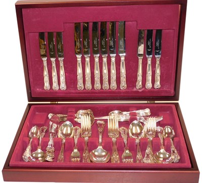 Lot 640 - Two part canteens of silver plated King's...