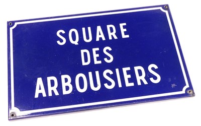Lot 582 - A French enamel street sign, Square des...