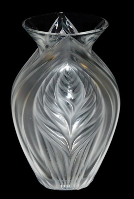 Lot 590 - A Lalique Pavie pattern vase, etched mark,...