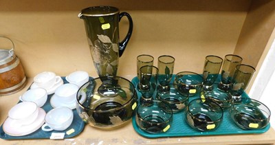 Lot 2035 - Various Arcopal teacups and saucers, together...