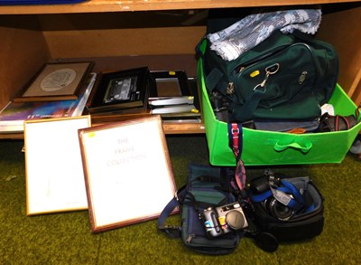 Lot 2050 - Various canvas cases, a pair of 8x30...