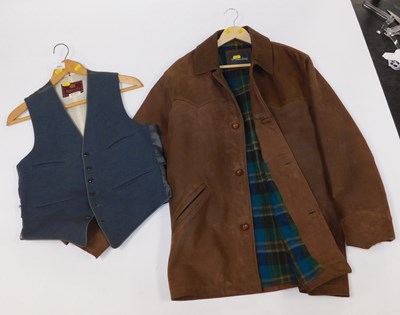 Lot 2061 - A Hawkshead brown leather jacket, size small,...