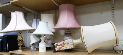 Lot 2084 - A group of table lamps, to include a pottery...