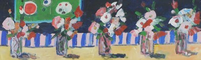 Lot 648 - 20thC School. Still life of flowers in five...