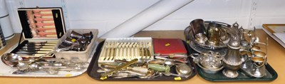 Lot 2101 - Plated and other metal wares, to include cased...