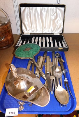 Lot 2108 - Plated wares, to include a Victorian spoon...