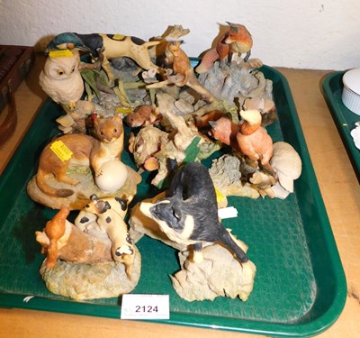 Lot 2124 - A group of Aynsley Master Craft animal figures,...