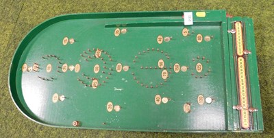 Lot 2133 - A Chad Valley green painted bagatelle board.