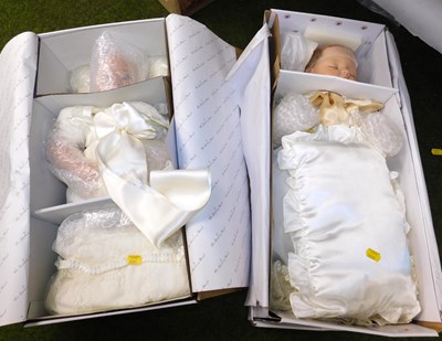 Lot 2134 - Two Danbury Mint dolls, each wearing a...