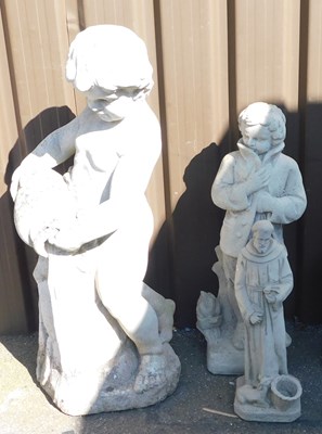 Lot 667 - A group of stone and concrete garden ornaments...