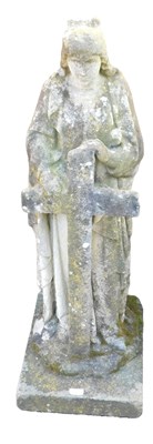 Lot 668 - A late 19thC continental stone figure of a...