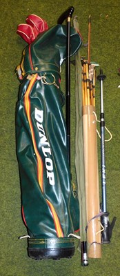 Lot 2173 - A bow and arrow set, together with a Dunlop...