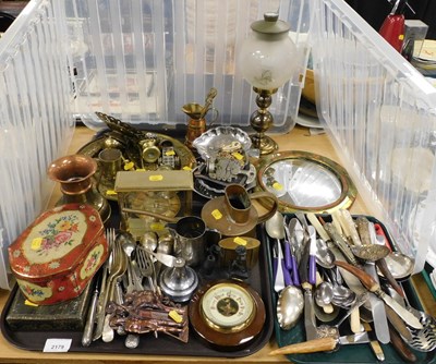 Lot 2179 - A group of metalware, to include a copper...
