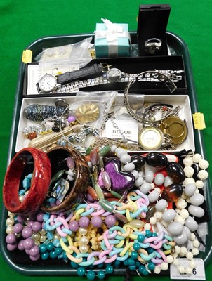 Lot 2236 - Costume jewellery, to include bangles, beaded...