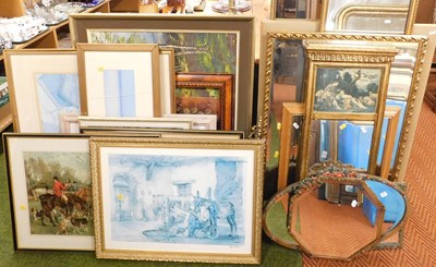 Lot 2259 - Pictures, prints, mirrors, etc., to include...