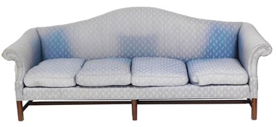 Lot 802 - A George III style mahogany four seater camel...
