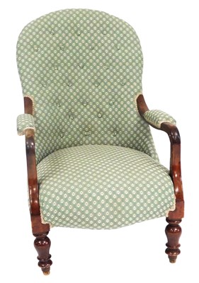 Lot 693 - A Victorian mahogany armchair, upholstered in...