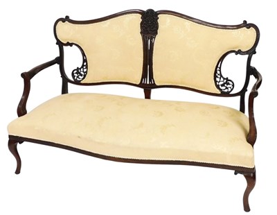Lot 698 - A Victorian mahogany sofa, with a scrolling...